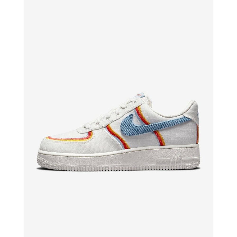 Nike Air Force 1 ‘07 LV8 Sail Denim Swoosh Women’s Size 9.5 (DJ4655 133) NWB